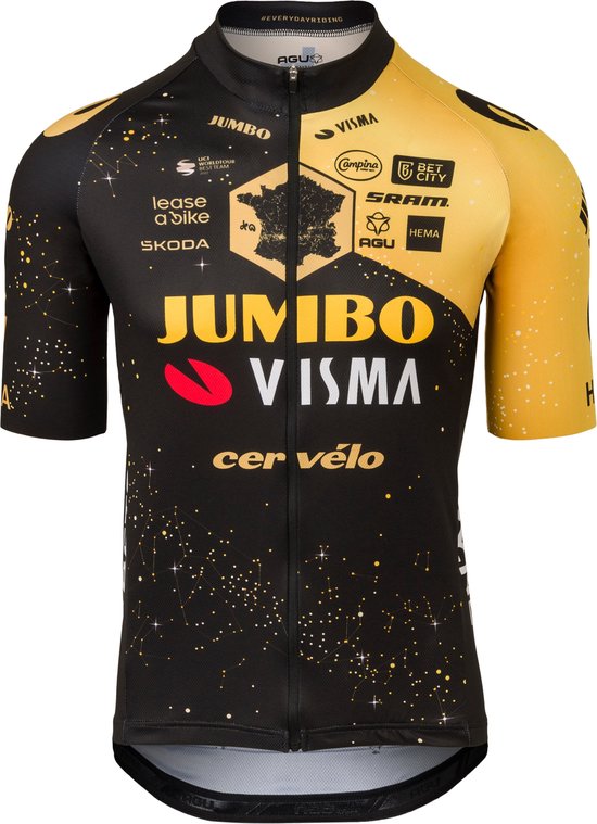 AGU Velodrome Tour de France 2023 Fietsshirt Team Jumbo-Visma Heren - Zwart - S
