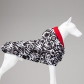 Lindo Dogs - Honden regenjas - Hondenjas - Hondenkleding - Regenjas voor honden - Fleece - Waterproof/Waterdicht - Poncho - Quantum - Rood, zwart en wit - Maat 6