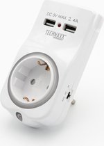 Technaxx TX-226 Stopcontact adapter - Met nachtlampje - Smartphonehouder - Wit