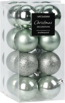 Christmas Decoration kleine kerstballen 48x -3cm-kunststof -mint groen