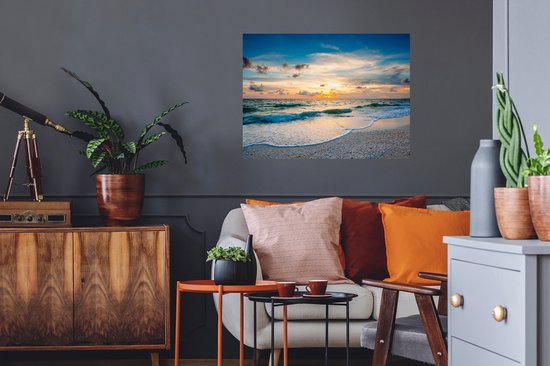 Stickers muraux - Film autocollant - Plage - Mer - Coucher de soleil - 80x60 cm - Film adhésif - Stickers muraux Chambre d'enfant - Papier peint autocollant - Papier peint autocollant - Film autocollant