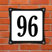 Namengigant Huisnummerbord Emaille-Look - Nummer 96 - Standaard - 10 x 10 cm | incl. schroeven