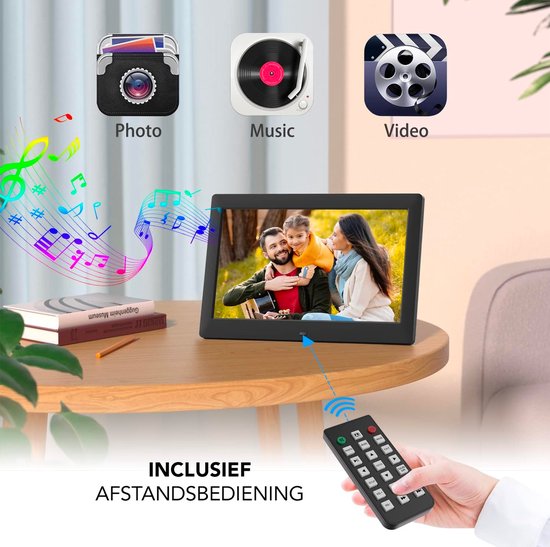 Pora&co Digitale Fotolijst Met WiFi En Frameo App – Fotokader - 10 Inch Pora Hd Ips Display Zwarthout Micro Sd Touchscreen Pora&co Digitale Fotolijst Met WiFi En Frameo App – Fotokader - 10 Inch Pora Hd Ips Display Zwarthout Micro Sd Touchscreen