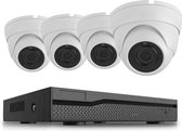 Teceye - Ensemble de caméras Poe 8CH avec 4 Caméras - Y compris 500 Go HDD - Plug and Play- Système de caméra -5MP