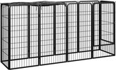 vidaXL-Hondenkennel-10-panelen-50-x-100-cm-gepoedercoat-staal-zwart