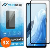 Mobigear Screenprotector geschikt voor OPPO Reno 8 Lite Glazen | Mobigear Premium Screenprotector - Case Friendly - Zwart (3-Pack)
