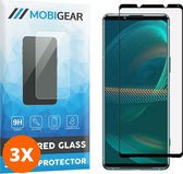 Mobigear - Screenprotector geschikt voor Sony Xperia 5 III Glazen | Mobigear Premium Screenprotector - Case Friendly - Zwart (3-Pack)