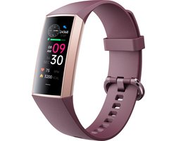 Kiraal Horizon – Stappenteller – Activity Tracker – Temperatuurmeter – Bloeddrukmeter – Hartslagmeter – Smartwatch – Horloge – Dames – Nederlandse Handleiding – Lila Paars