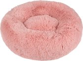 Donut Hondenmand - Kattenmand - Maat M - 60cm (ligvlak van 45cm) - Roze - Fluffy en Wasbaar