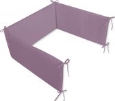 Babybam Bedomrander Soft Velvet Lavendel-180 X 30 cm - Bedbumber Easy Wash-functie - met Verwijderbare Hoes - Hoofdbeschermer voor Ledikant