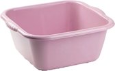 Kunststof teiltje/afwasbak vierkant 10 liter oud roze - Afmetingen 36 x 34 x 15 cm - Huishouden
