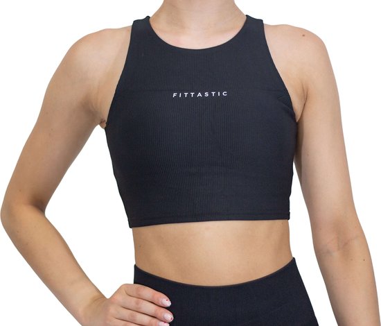 Fittastic Sportswear No Sleeve Backless Top Black - Zwart - XS