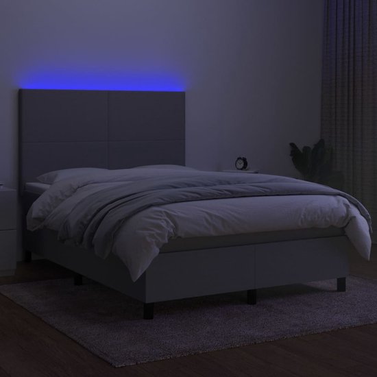 vidaXL-Boxspring-met-matras-en-LED-stof-lichtgrijs-140x190-cm