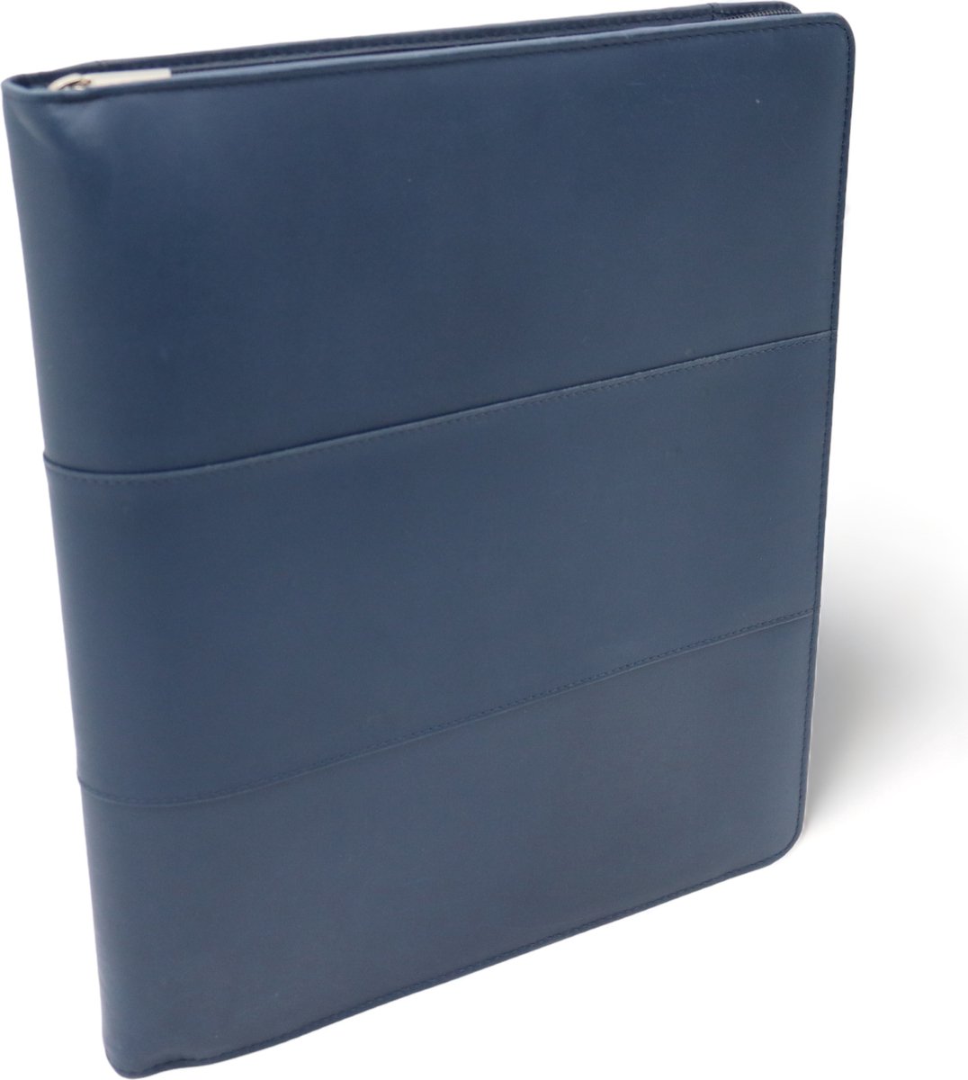 Parijs Leren Schrijfmap - Conferentiemap - Documentenmap A4 - Tablethoes & Laptopsleeve - Uitneembare Ringband -Blauw