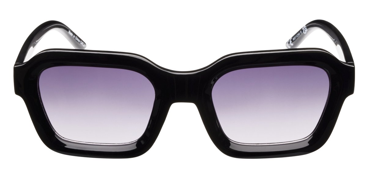 Icon Eyewear Zonnebril BASE RUNNER - Glanzend Zwart montuur - Lichtgrijze glazen