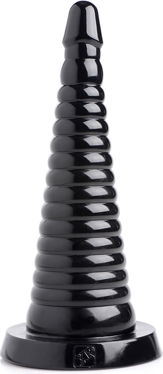 XR Brands AF608 - Giant Ribbed Anal Cone - Black