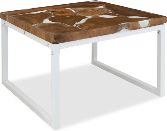 vidaXL Table basse 60x60x40 cm teck et résine