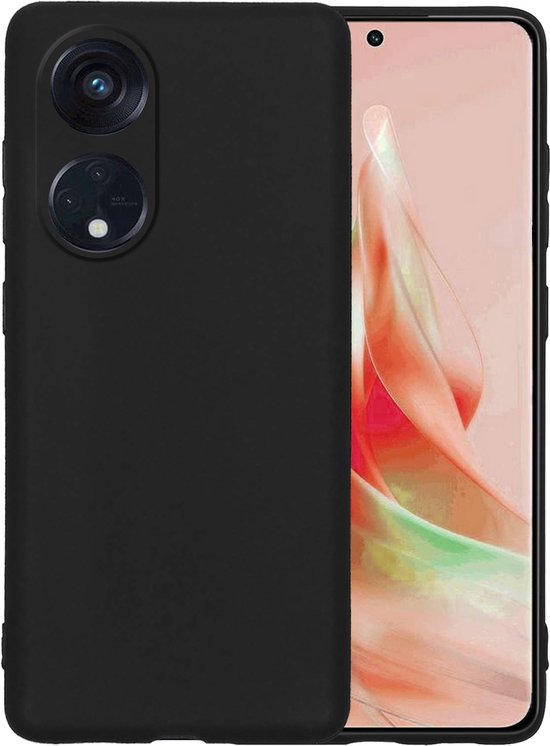 Hoesje Geschikt voor OPPO Reno 8T 4G Hoesje Siliconen Case - Hoes Geschikt voor OPPO Reno 8T 4G Hoes Siliconen - Zwart