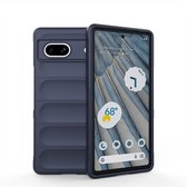 Casemania Hoesje Geschikt voor Google Pixel 7A Donker Blauw - Schok Bestendig Siliconen Back Cover