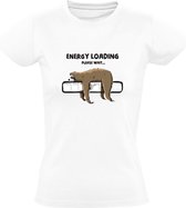 Energy loading please wait Dames T-shirt - lui - geen zin - moe - slapen - luiaard
