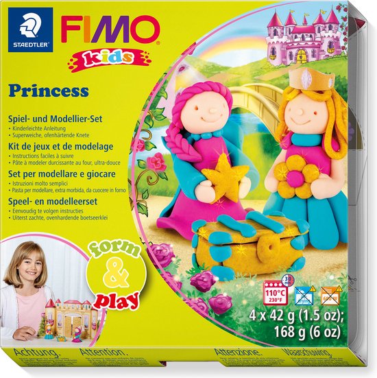 FIMO Kids 8034 - ovenhardende boetseerklei - Form&play set "prinses"