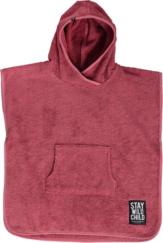 Beach & Bandits - Strandponcho voor kinderen - Garnet - Rood - maat Onesize van Merkloos — afbeelding 2