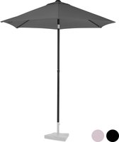 VONROC Premium Parasol Torbole – Ø200cm - Duurzame stokparasol – UV werend doek - Grijs – Incl. beschermhoes