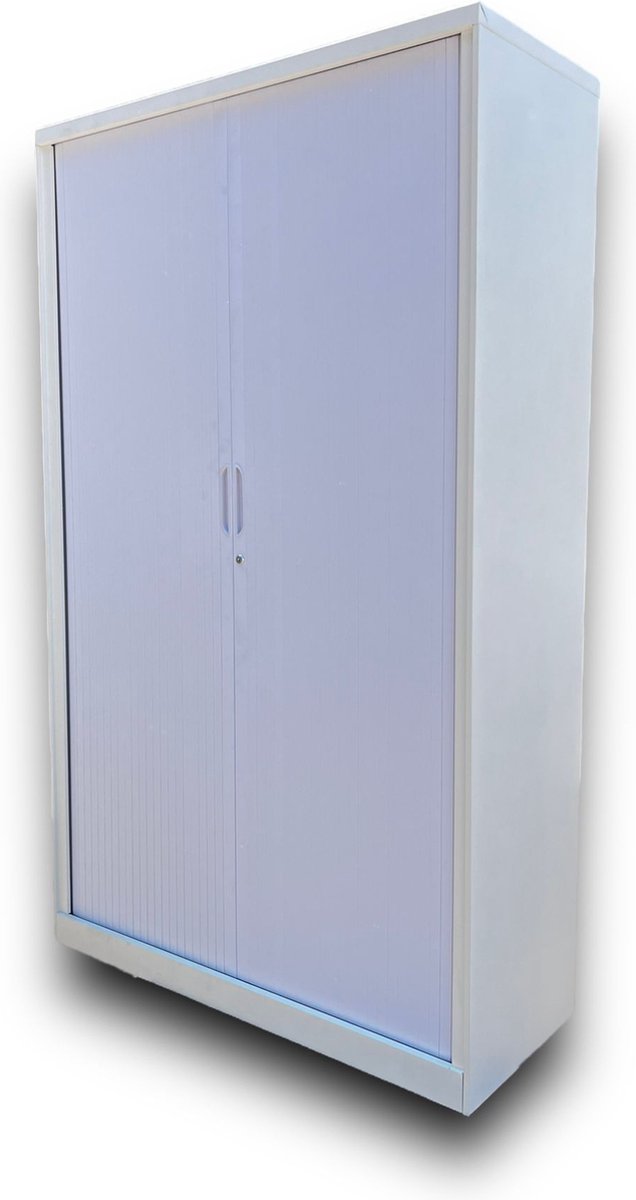 FERBOX - Kantoor & Design Metalen kantoorkast archiefkast roldeurkast dossierkast (195x120X45) - Met slot en 2 sleutels - Ook leverbaar in de kleuren zwart en antraciet! - grootste maat - 195x120x45 - jaloziedeur - schuifdeur Wit (XXL)