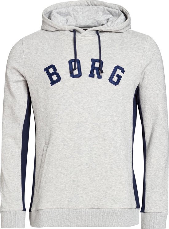 Bjorn Borg hoodie sweater - grijs melange - blauw logo - Maat S | bol.com