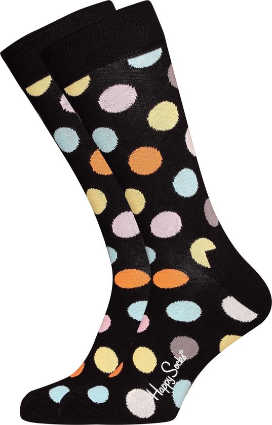 Happy Socks sokken Big Dot Sock - zwart met kleur - Unisex - Maat: 36-40