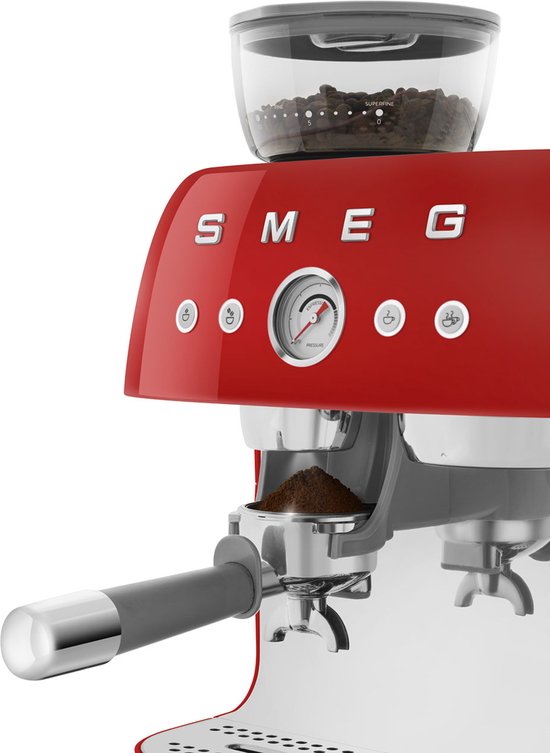 Bediening - Smeg 8017709329822 - SMEG EGF03RDEU - Espressomachine met geïntegreerde bonenmaler - Rood