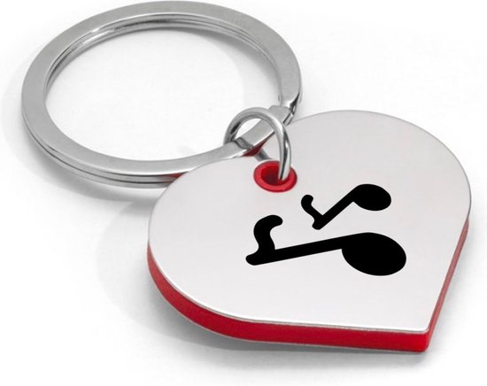 Akyol - muzieknoot sleutelhanger hartvorm - Muzieknoot - cadeau muziekliefhebber - leuk cadeau voor je vriend om te geven - verjaardag muzikant