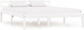 vidaXL - Bedframe - massief - grenenhout - wit - 140x200 - cm