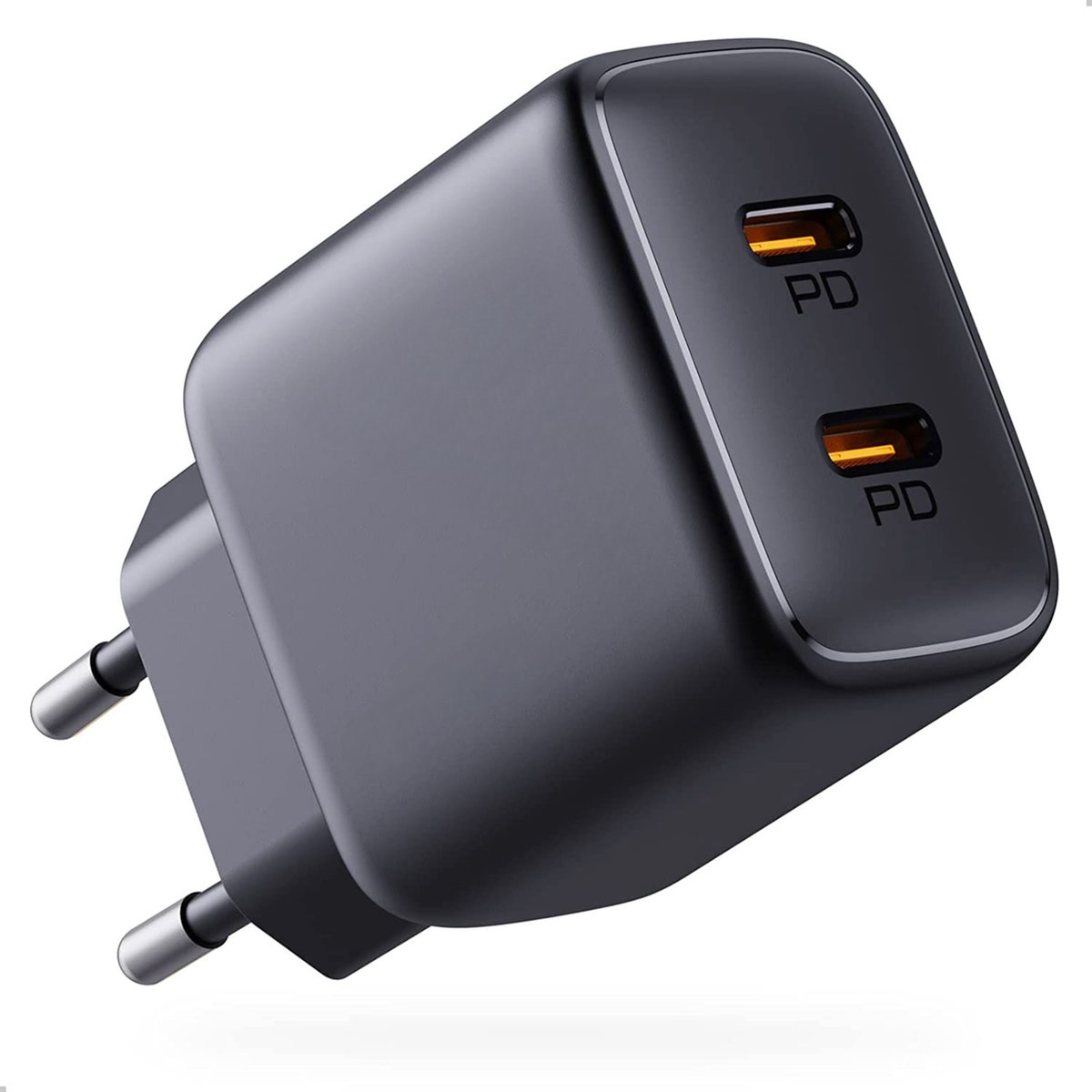 USB C Snellader - 2 USB-C Poorten - GAN USB-C Oplader – USB Stekker – Lader – Fast Charger - USB-C-Adapter - 35W – Zwart