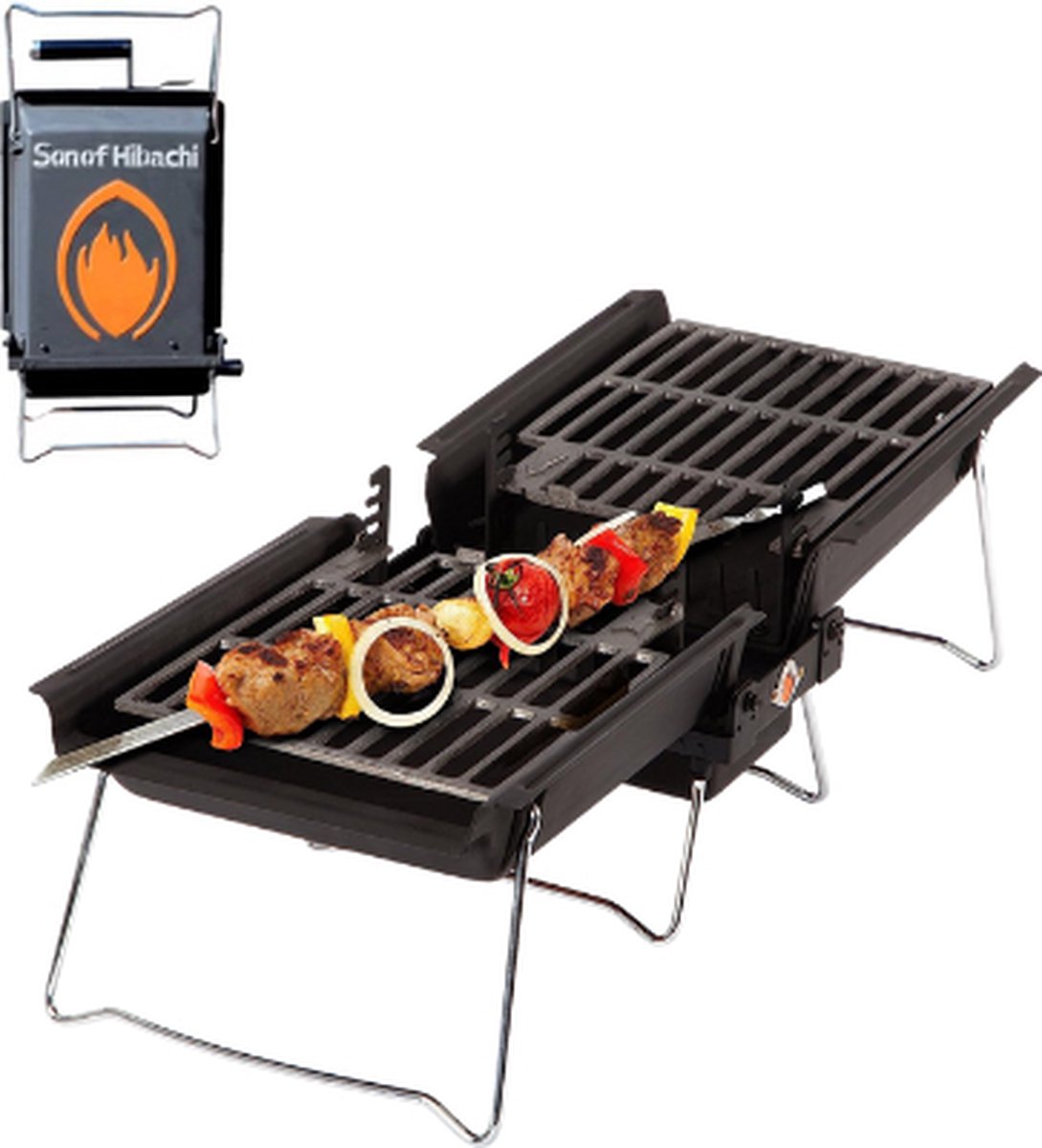 [Son of Hibachi®] Draagbare BBQ - Gratis Thermo Draagtas - Gietijzer  Rooster -... | bol.com