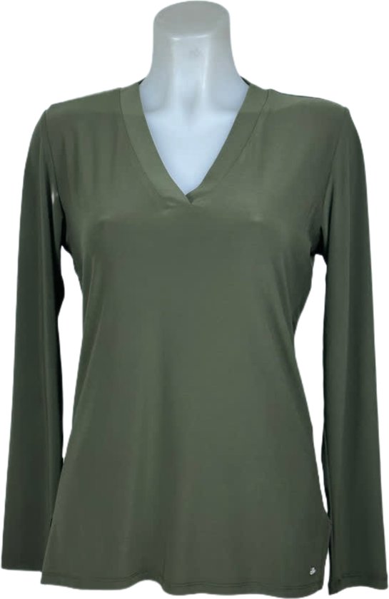 Angelle Milan – Travelkleding voor dames – Effen Army blouse – Ademend – Kreukvrij – Duurzame Jurk - In 5 maten - Maat XL