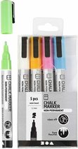 Chalk markers, sterke kleuren, lijndikte 1,2-3 mm, 5 stuk