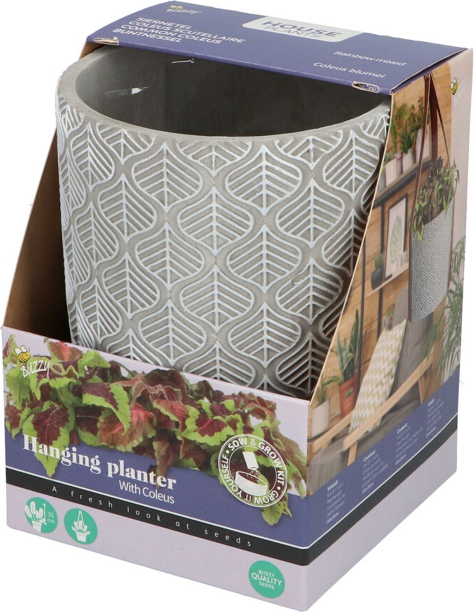 Buzzy House Plants Hangende Plantpot met Coleus zaden