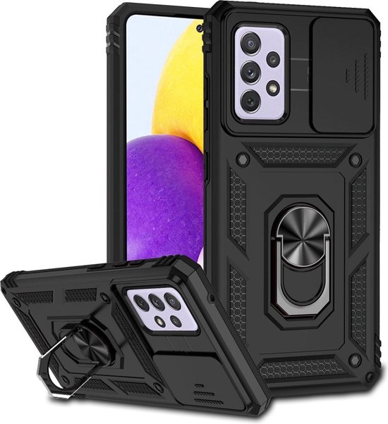 Coverup Ring Kickstand avec Camera Shield - Coque Samsung Galaxy A52 / A52s - Zwart