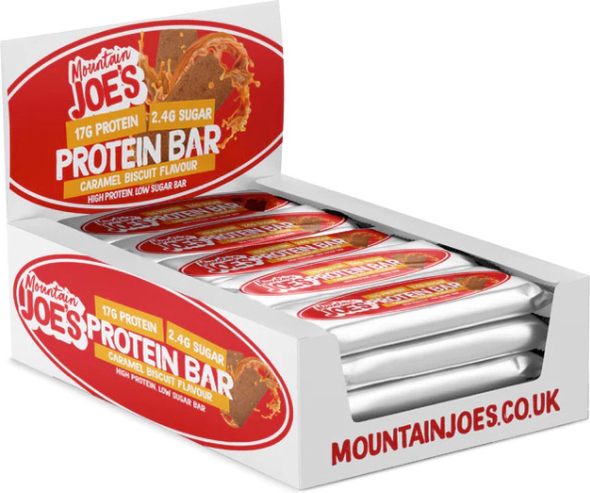 Mountain Joe's | Protein Bar | Caramel Biscuit | 12 Stuks | 12 x 55 gram