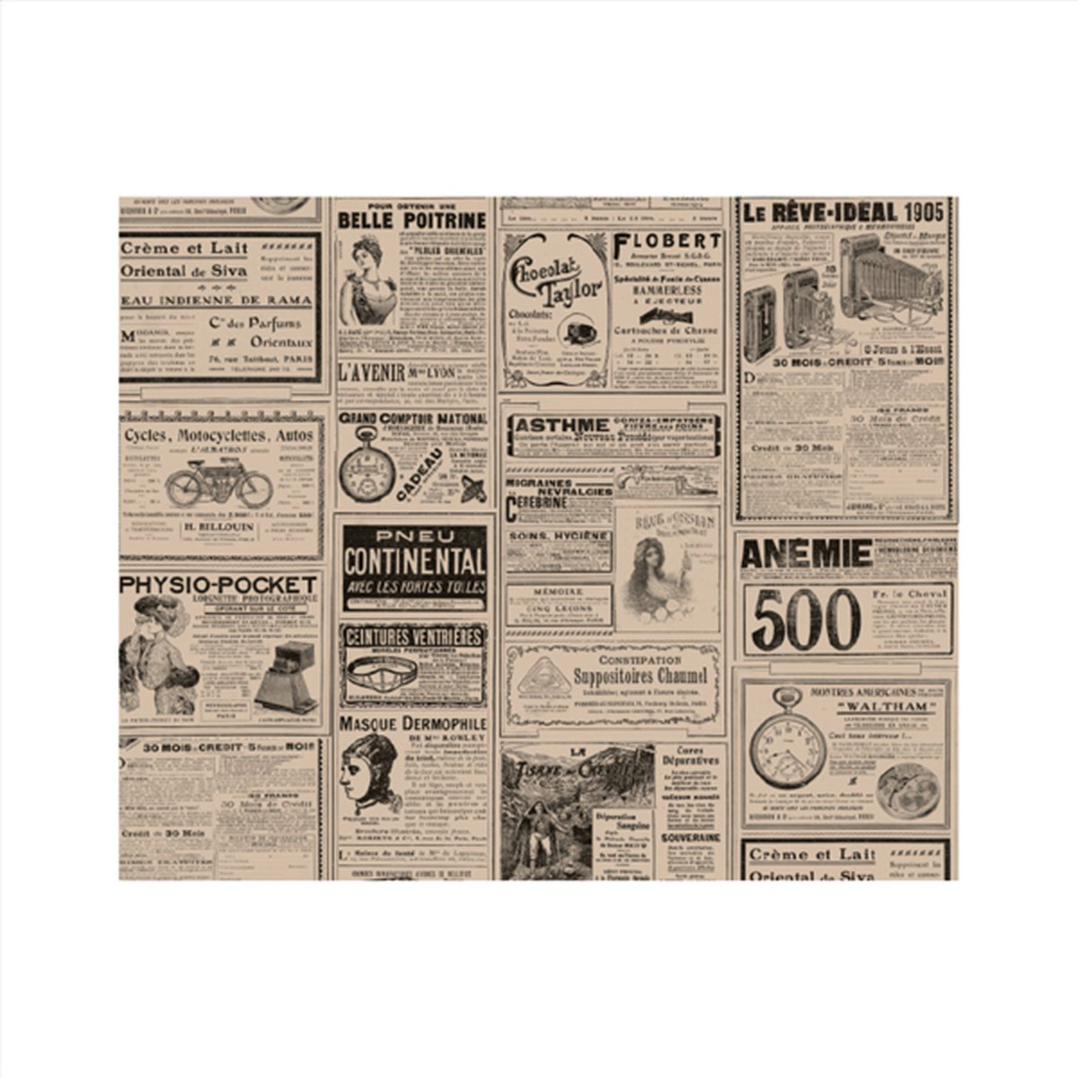 Vetvrij wikkelpapier of hamburgervellen bruin krant 31x38cm | Inhoud: 1000 stuks