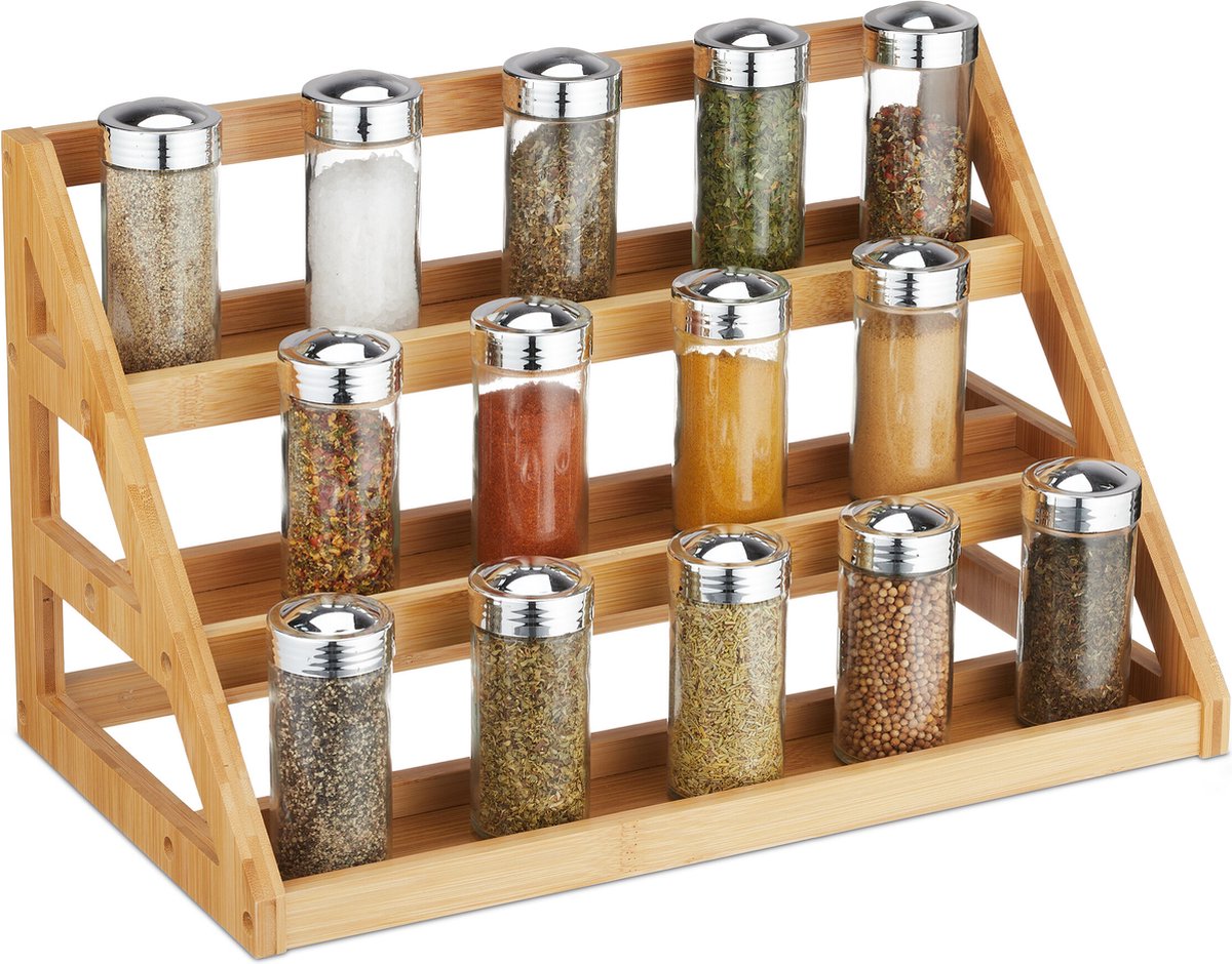 Relaxdays Kruidenrek Lade Liggend Kruiden Organizer Rek Kruidenpotje Specerijenrek 591006602