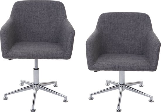 Set van 6 eetkamerstoelen HWC-K28, keukenstoel gestoffeerde stoel met
