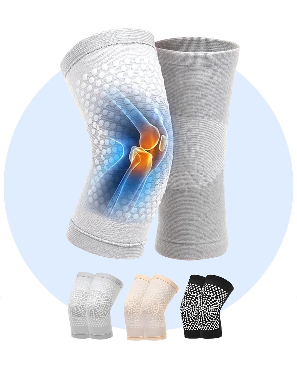 Beige kniebraces - Knieartrose - Knie Ondersteuning - Verlicht Rugklachten - Drukpunttherapie - Knie verwarming