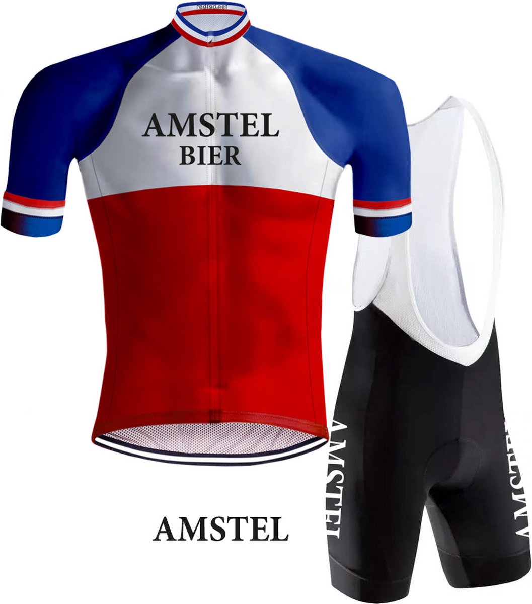 Retro Wielertenue Amstel Bier Rood/Blauw - REDTED (S)