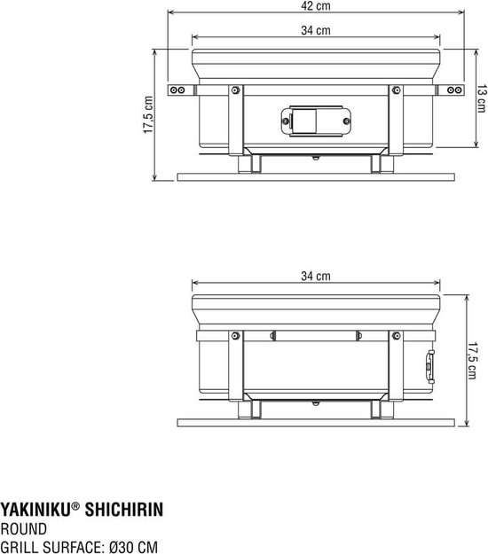 YAKINIKU - Ronde Shichirin BBQ - Tafelgrill - Hibachi - Japanse BBQ Grill - Keramische Japanese Yakitori Grill - Geschikt Voor Binchotan Houtskool - 2 t/m 6 Personen - Grilldoorsnede 29.8 cm