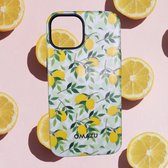 OMAZU premium luxury case iPhone 14 Anti-Shock Case/ Hoesje - hoge kras krasbestendigheid - Kleur Summer Lemon