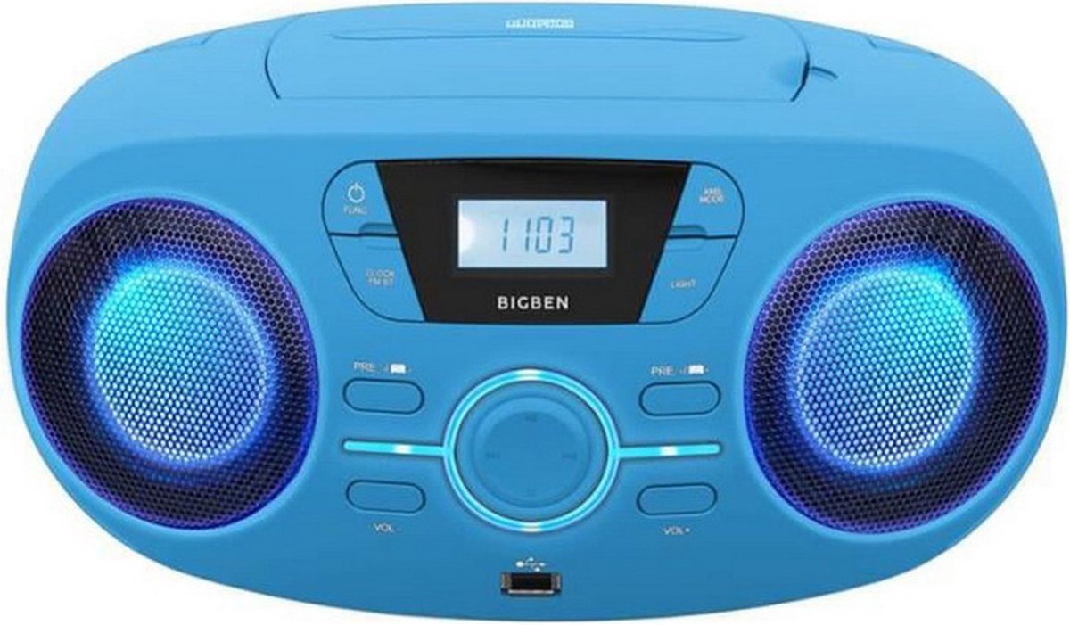 Bigben CD61 - Draagbare Radio & CD-Speler met USB - Blauw
