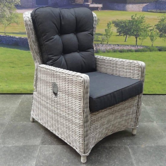 Marina verstelbare lounge stoel natural white grey + royal dark grey |  bol.com