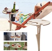 Draagbare outdoor wijntafel, inklapbare wijntafel, wijntafel, draagbaar, wijncadeau, draagbare wijntafel voor tuin, kleine strandtafel, klaptafel voor buiten